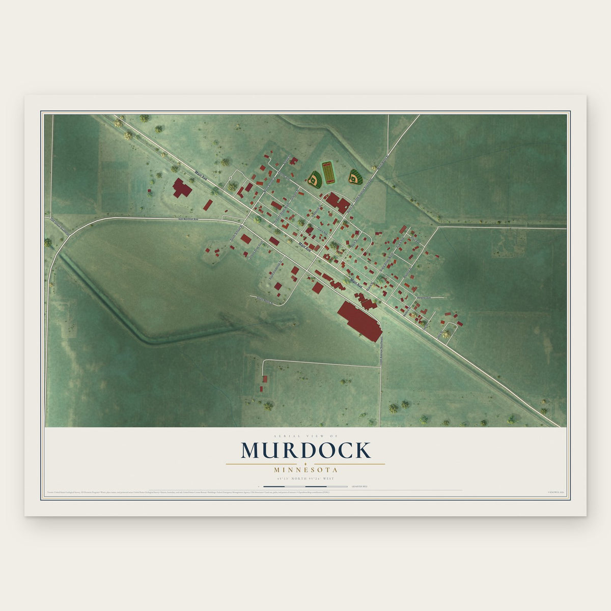 Murdock, Minnesota map print, the full design