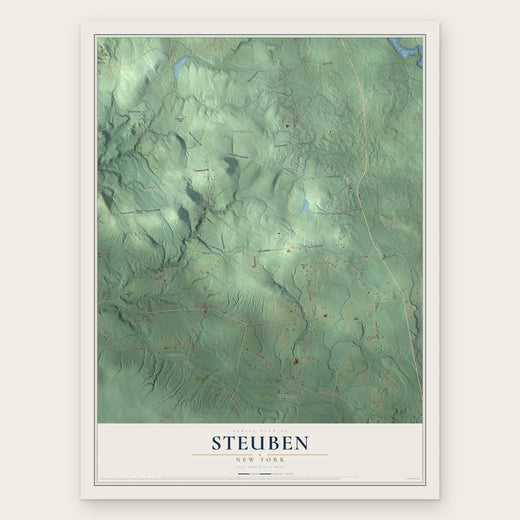 Steuben, New York map print, the full design