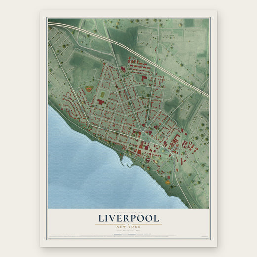 Liverpool, New York map print, the full design