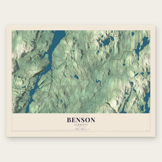 Benson, Vermont map print, the full design