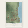 Fulton, Texas map print, the full design