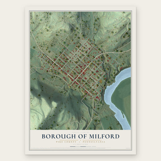 Borough of Milford, Pike County, Pennsylvania map print, the full design