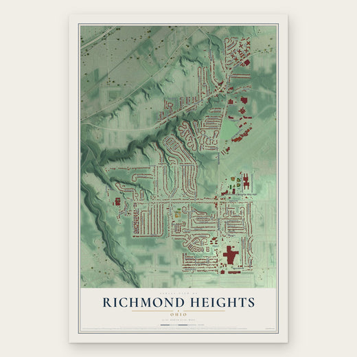 Richmond Heights, Ohio map print, the full design