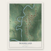 Woodland, Illinois map print, the full design
