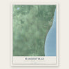 Harrisville, Alcona County, Michigan map print, the full design