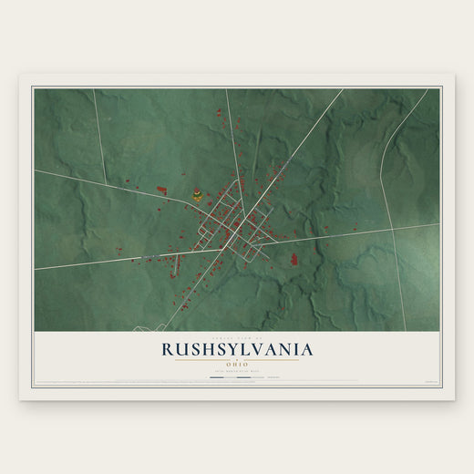 Rushsylvania, Ohio map print, the full design