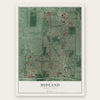 Midland, Washington map print, the full design