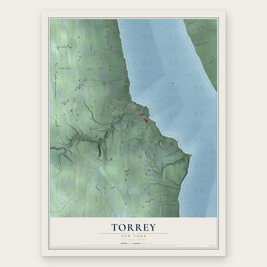 Torrey, New York map print, the full design