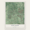 Glen Allen, Virginia map print, the full design