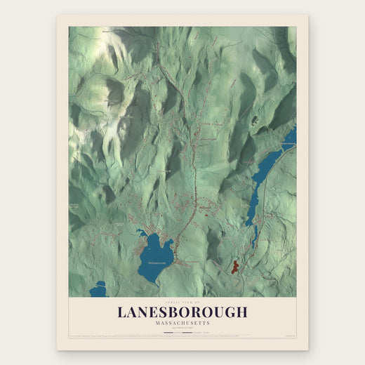 Lanesborough, Massachusetts map print, the full design