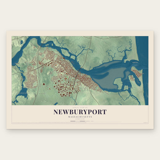 Newburyport, Massachusetts map print, the full design