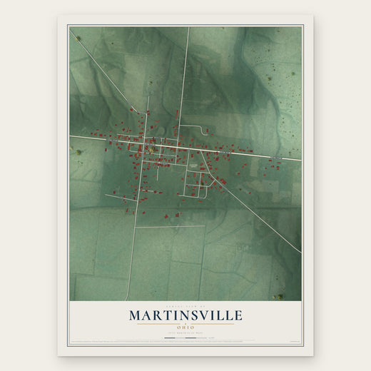 Martinsville, Ohio map print, the full design