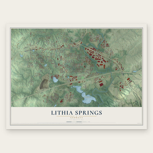 Lithia Springs, Georgia map print, the full design