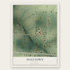 Halltown, Missouri map print, the full design