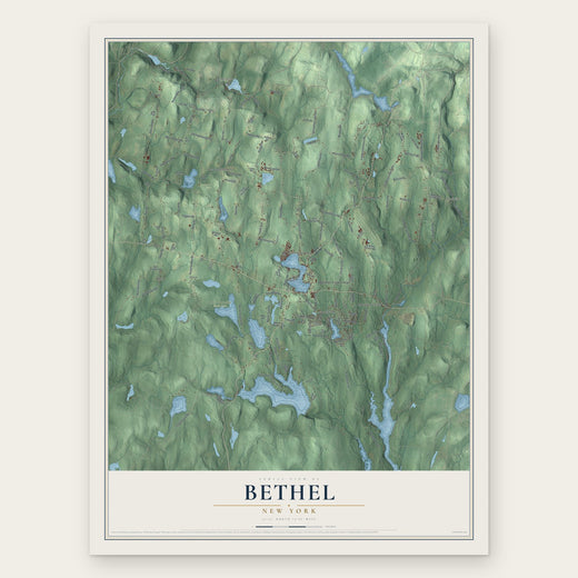 Bethel, New York map print, the full design