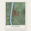 East Newark, New Jersey map print, the full design