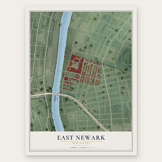 East Newark, New Jersey map print, the full design