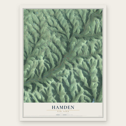 Hamden, New York map print, the full design