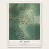 Raymond, Nebraska map print, the full design