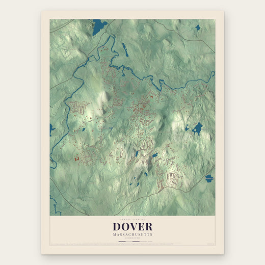 Dover, Massachusetts map print, the full design