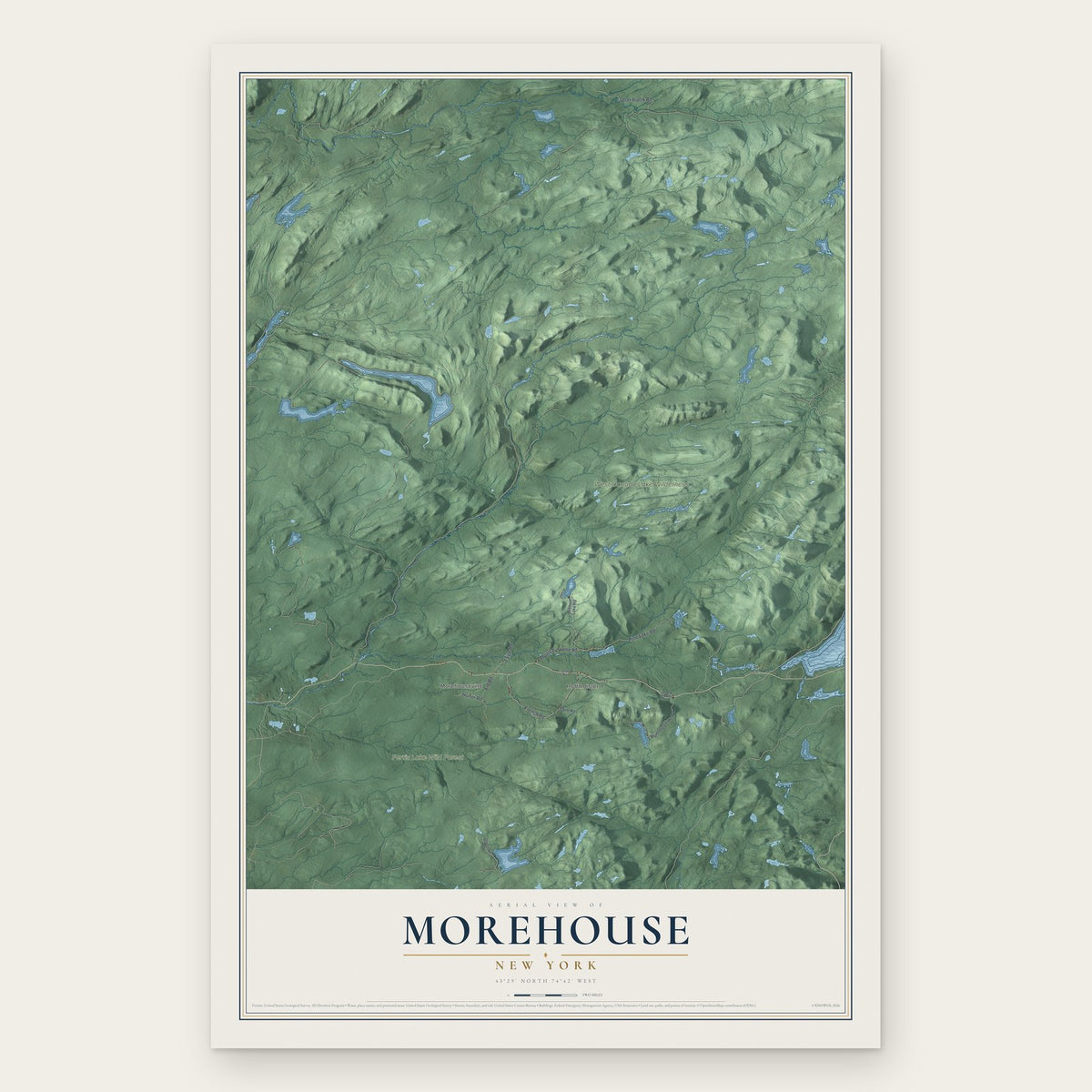 Morehouse, New York map print, the full design