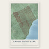 Grosse Pointe Park, Michigan map print, the full design