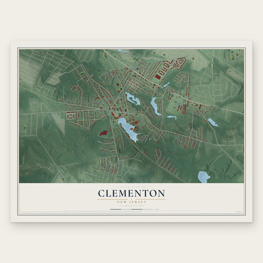 Clementon, New Jersey map print, the full design