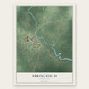 Springfield, Louisiana map print, the full design