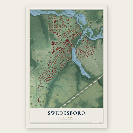 Swedesboro, New Jersey map print, the full design