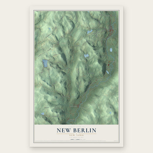 New Berlin, New York map print, the full design