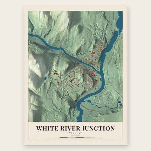 White River Junction, Vermont map print, the full design