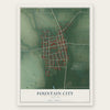 Fountain City, Indiana map print, the full design