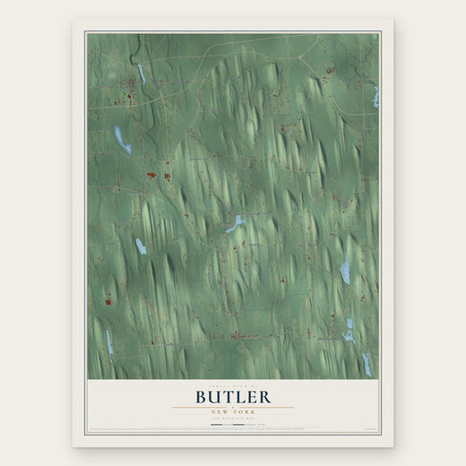 Butler, New York map print, the full design