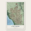 Lake Shore, Washington map print, the full design