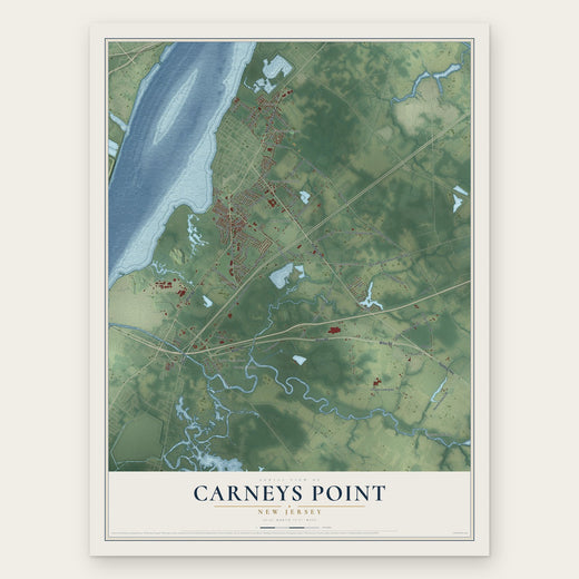 Carneys Point, New Jersey map print, the full design