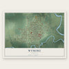 Wymore, Nebraska map print, the full design