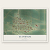 Stanwood, Iowa map print, the full design