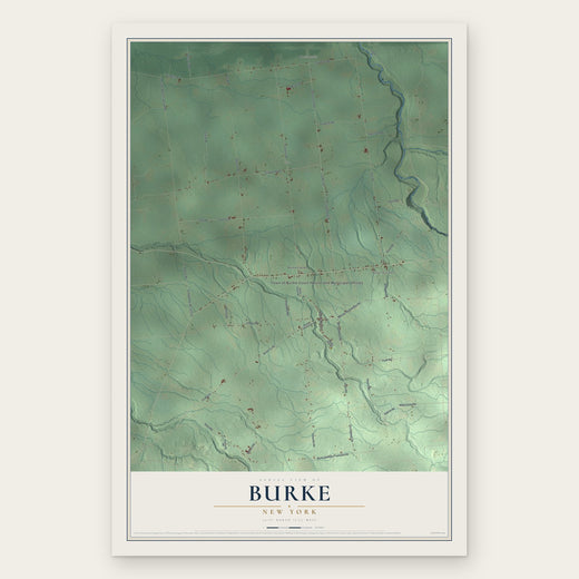 Burke, New York map print, the full design