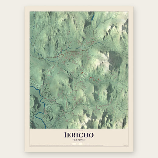 Jericho, Vermont map print, the full design