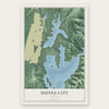 Dunes City, Oregon map print, the full design