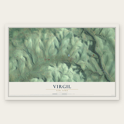 Virgil, New York map print, the full design