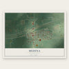 Medina, North Dakota map print, the full design