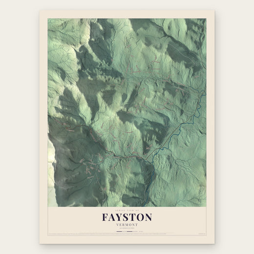 Fayston, Vermont map print, the full design