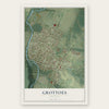 Grottoes, Virginia map print, the full design
