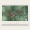 Cambridge City, Indiana map print, the full design