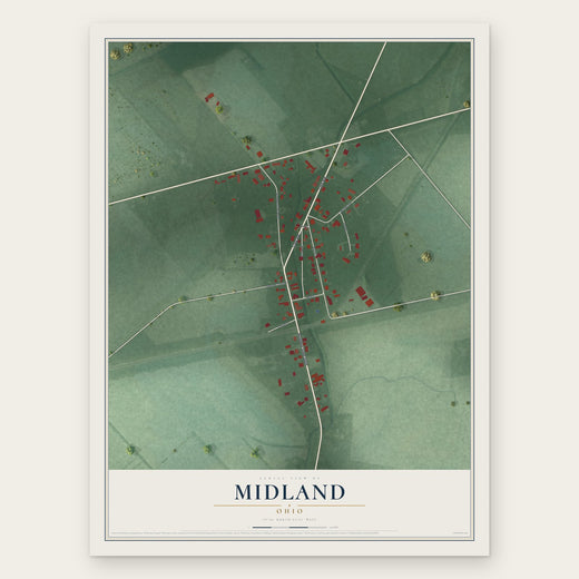 Midland, Ohio map print, the full design