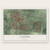 Clayton, Missouri map print, the full design