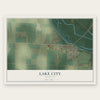 Lake City, Arkansas map print, the full design