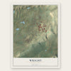 Wright, Pennsylvania map print, the full design