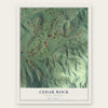 Cedar Rock, North Carolina map print, the full design